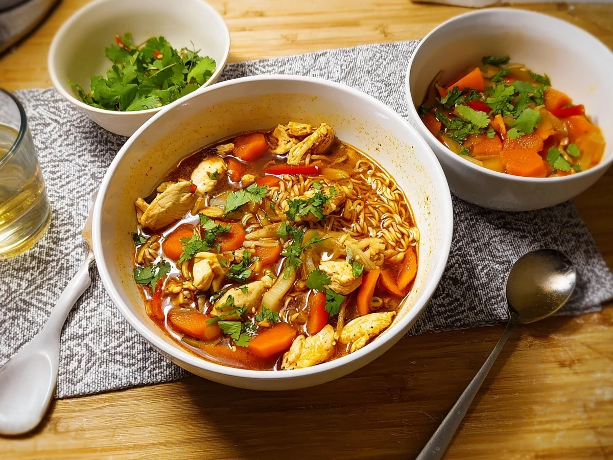 Aromatische Asia Suppe mit Huhn und Gemüse - Bild 1