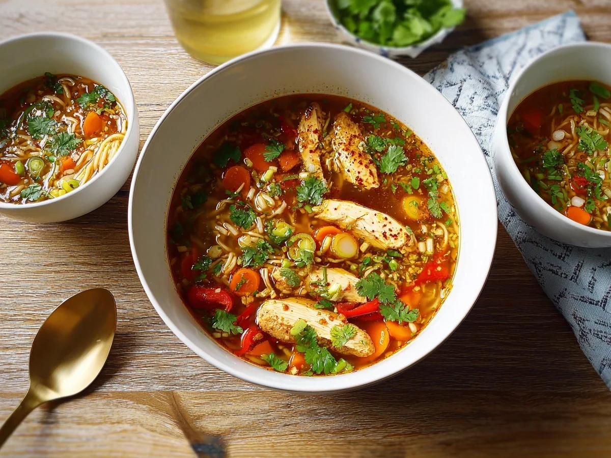 Aromatische Asia Suppe mit Huhn und Gemüse - Bild 2