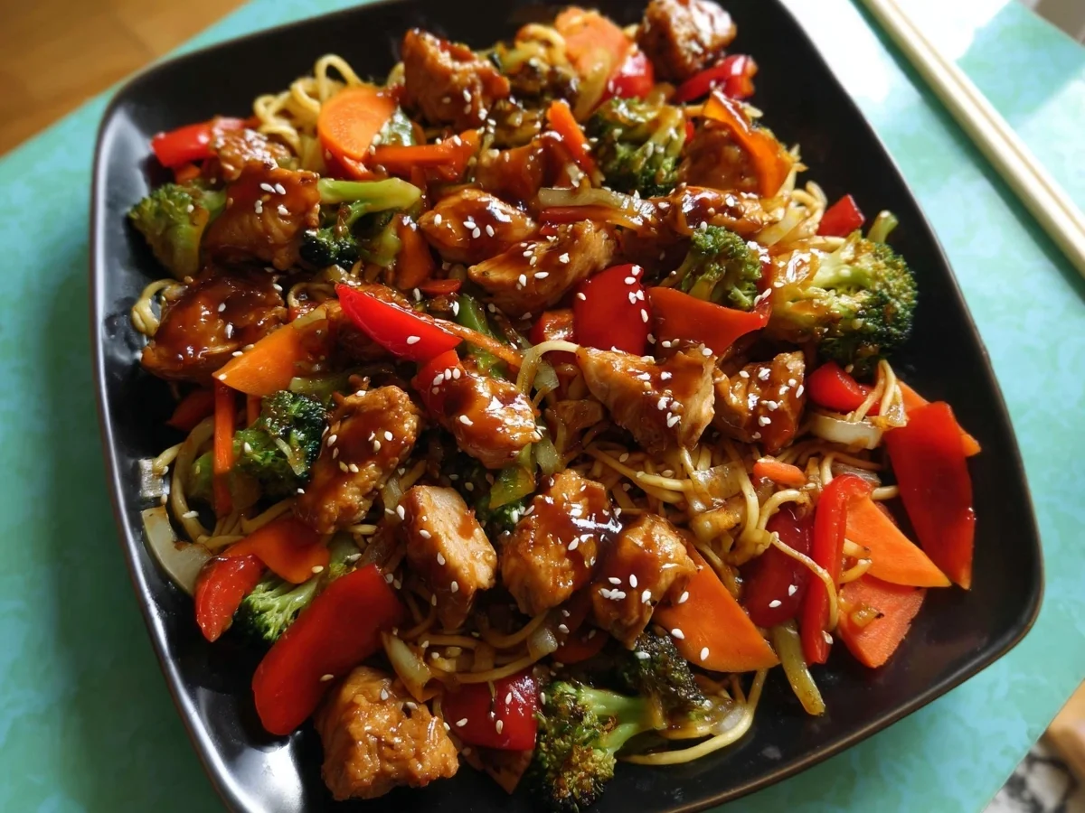 Asiatische Hähnchen-Gemüse-Pfanne: Heißluftfritteuse - Bild 1