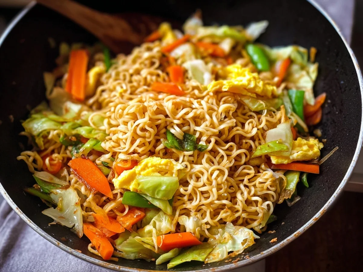 Chinesische Gebratene Nudeln mit Gemüse & Ei Schnell - Bild 1