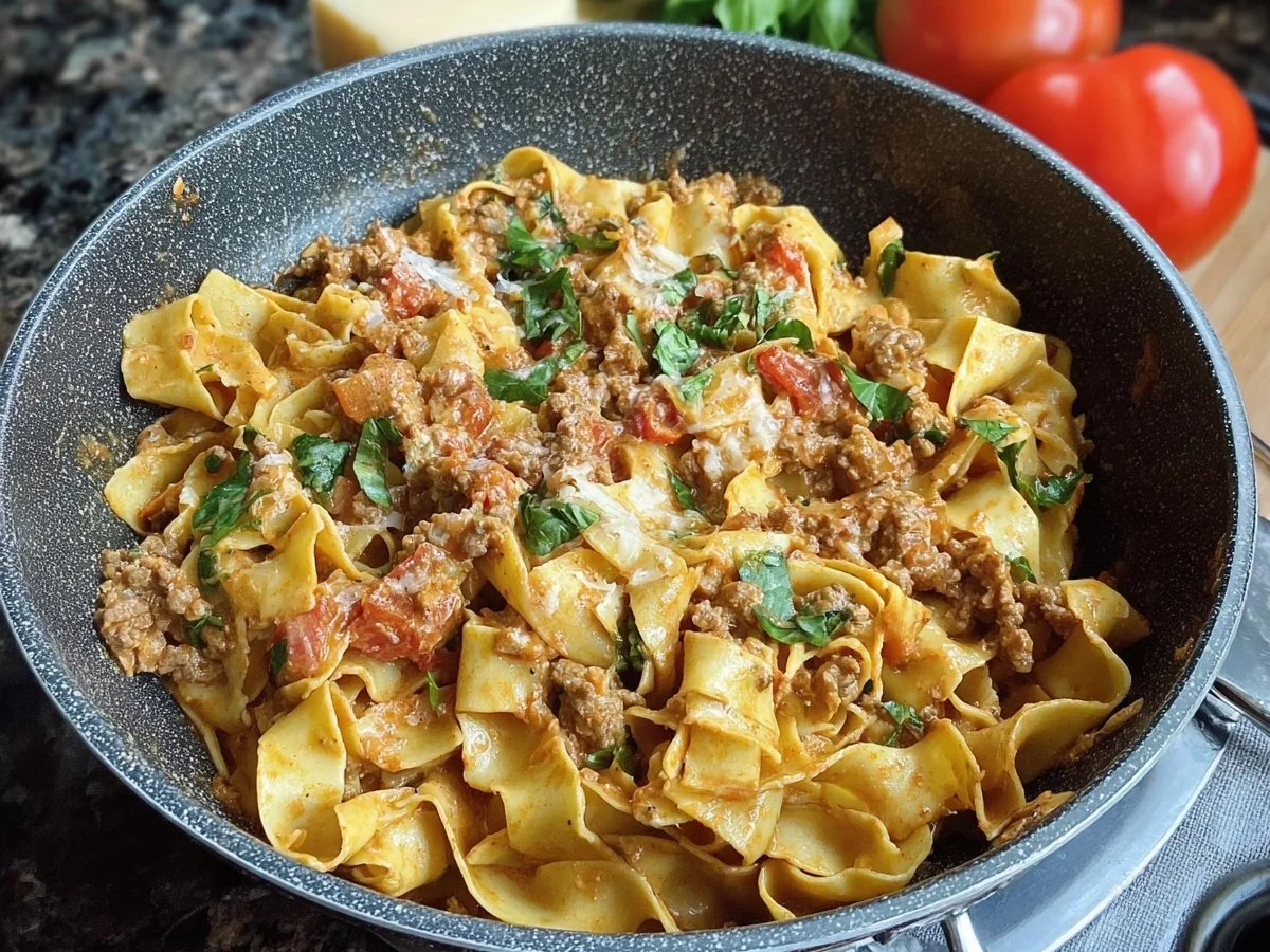 Cremige Bandnudeln mit Hackfleischsauce: Familienrezept - Bild 1