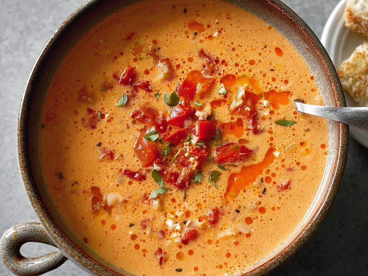 Cremige Rote Linsen Paprika Suppe - Bild 1