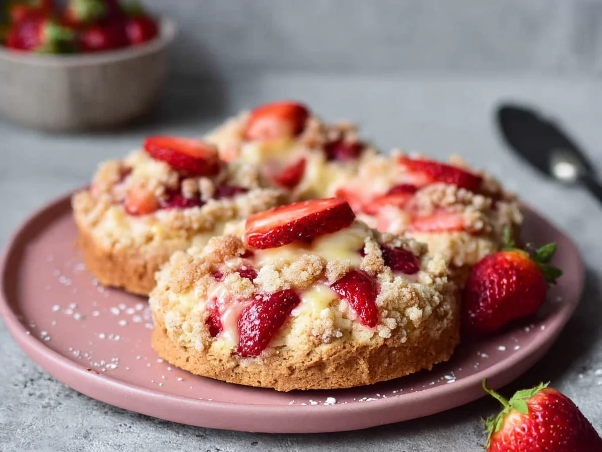 Glutenfreie vegane Erdbeer-Pudding Streuseltaler - Bild 1