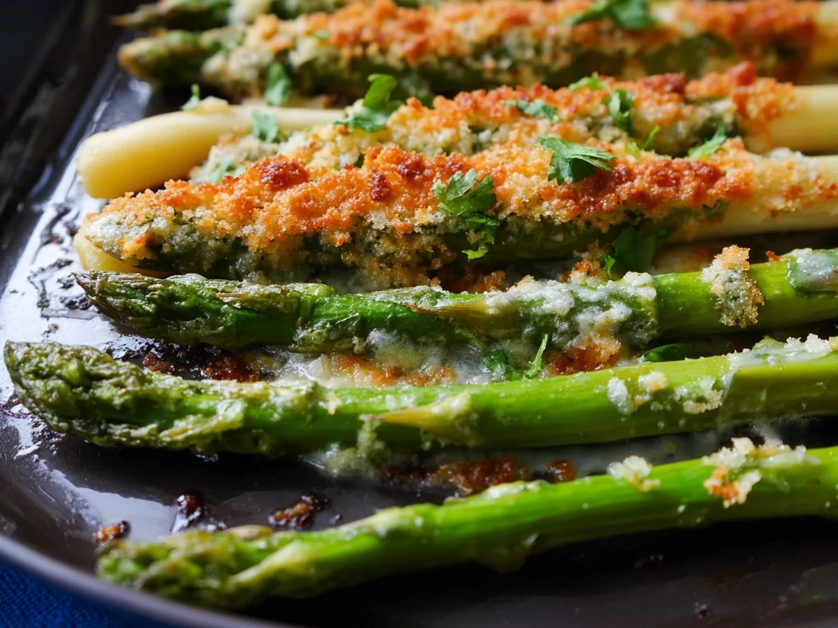 Grüner Spargel mit knuspriger Parmesankruste - Bild 1
