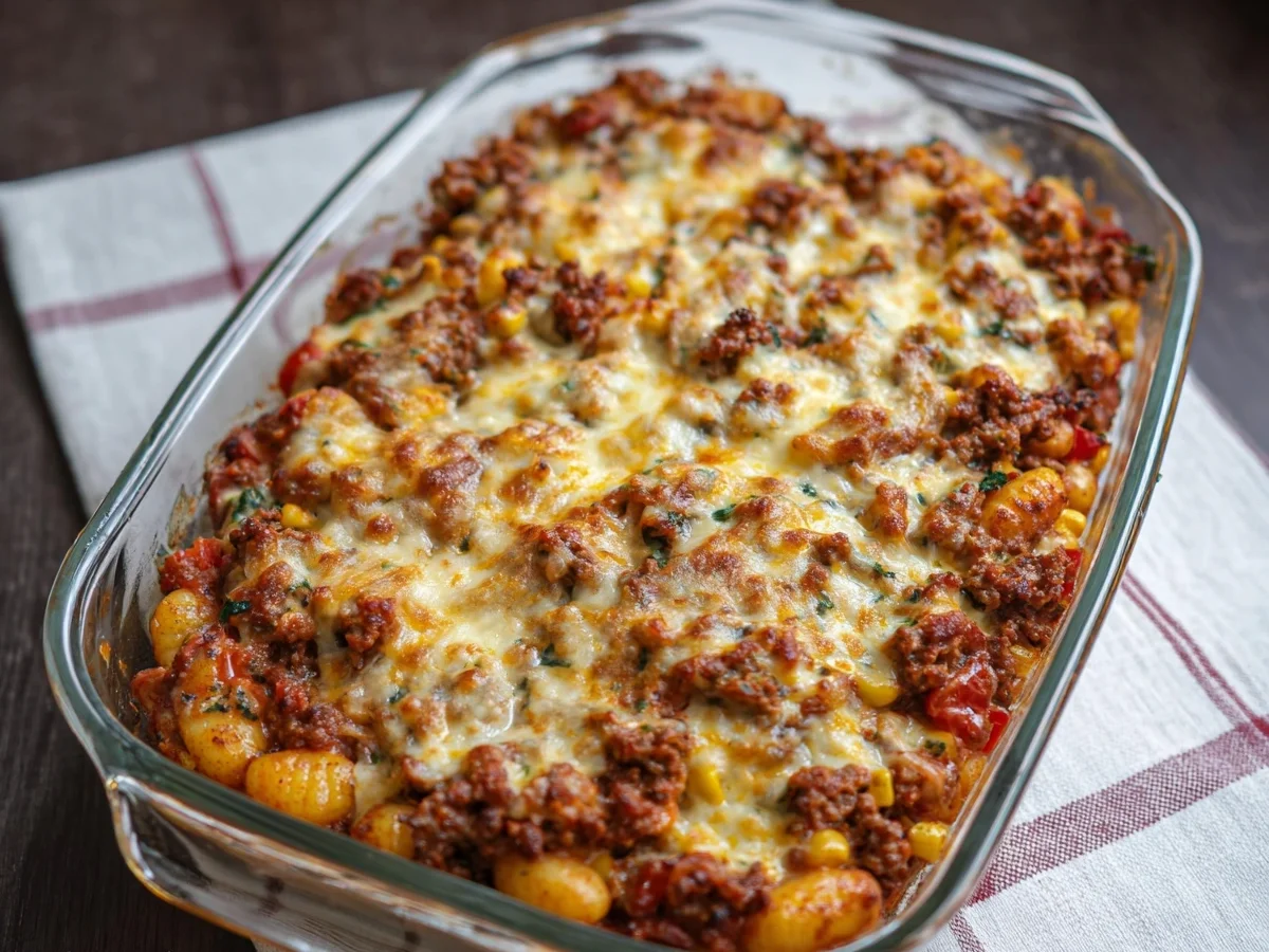 Herzhafter Gnocchi Auflauf mit Rinderhackfleisch & Käse - Bild 2