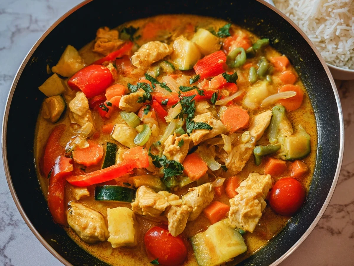 Hähnchen Curry mit Gemüse & Kokosmilch Gesund & Schnell - Bild 2