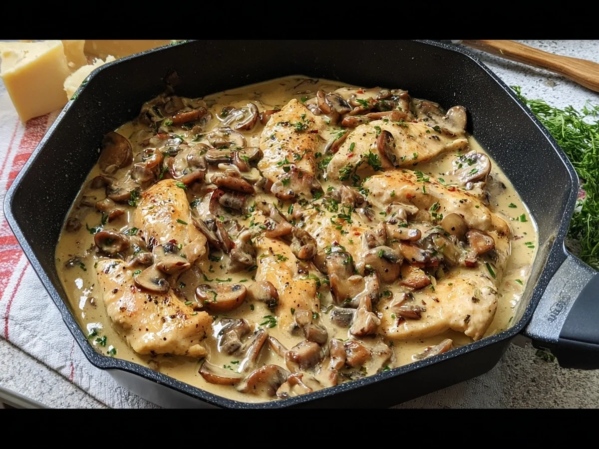 Hähnchengeschnetzeltes mit Pfefferrahmsoße & Champignons - Bild 2