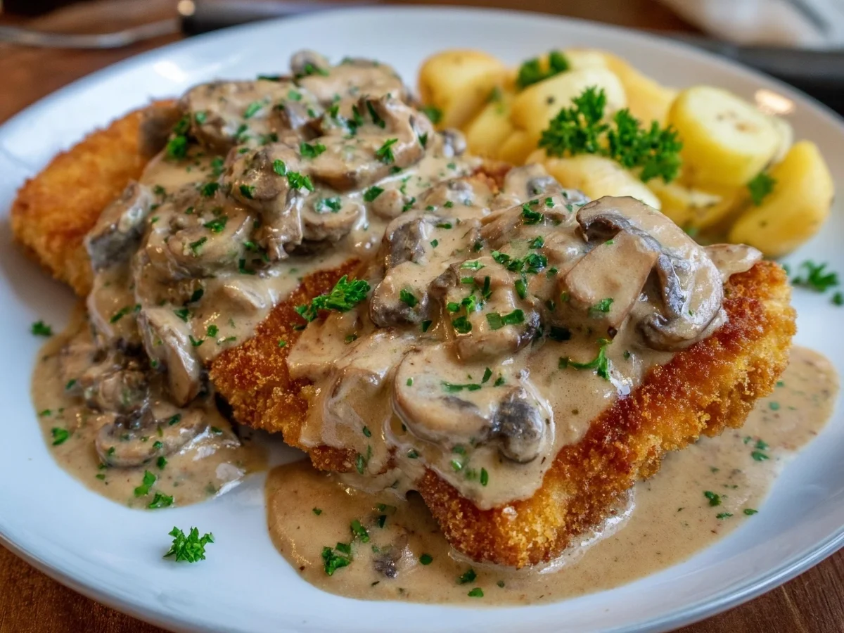 Jägerschnitzel klassisch: Pilz-Sahne-Soße Rezept - Bild 1