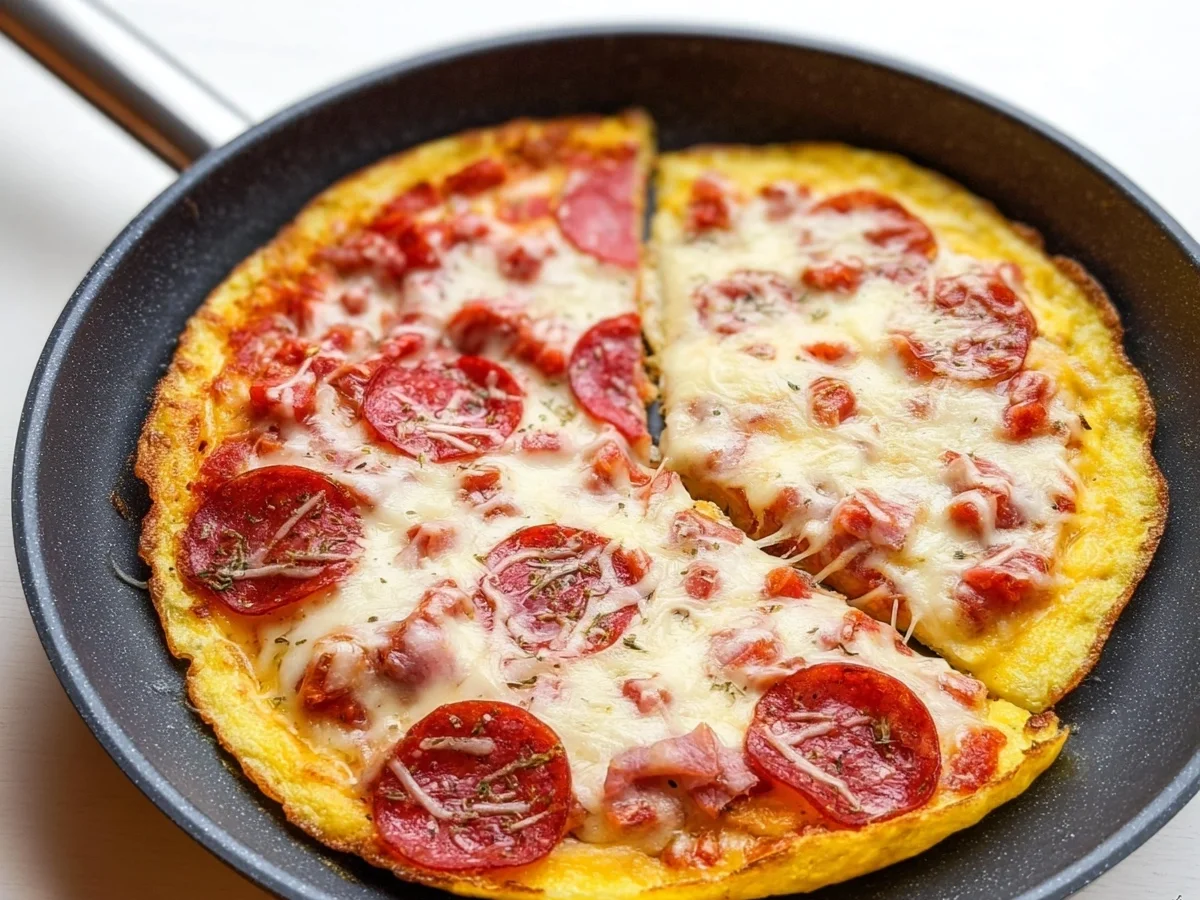 Keto Pizza-Omelette: Einfaches Low Carb Frühstück - Bild 1
