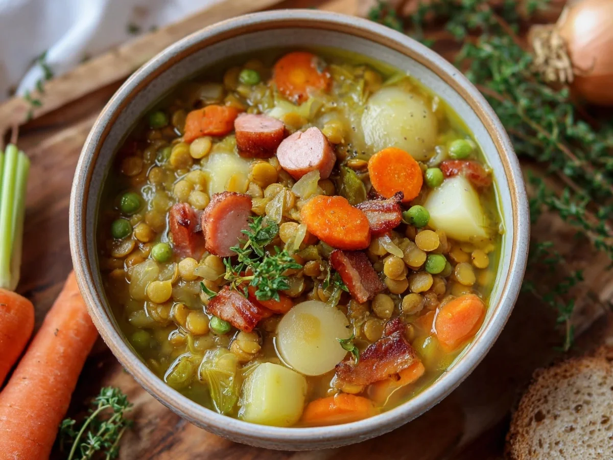Klassische Erbsensuppe: Omas schnelles Rezept - Bild 1