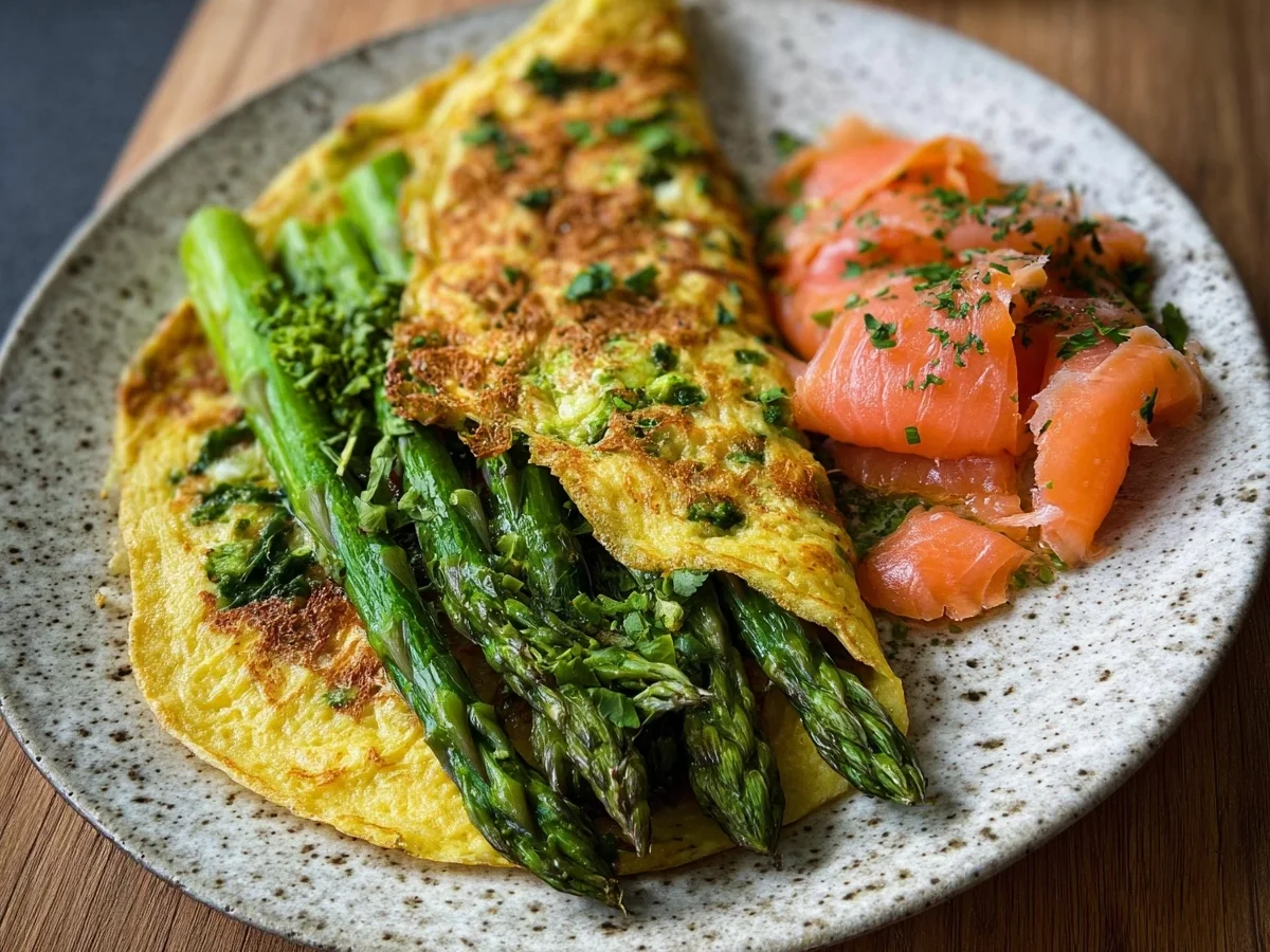 Kräuter Omelett mit Spargel & Lachs: Schnell & Lecker - Bild 1