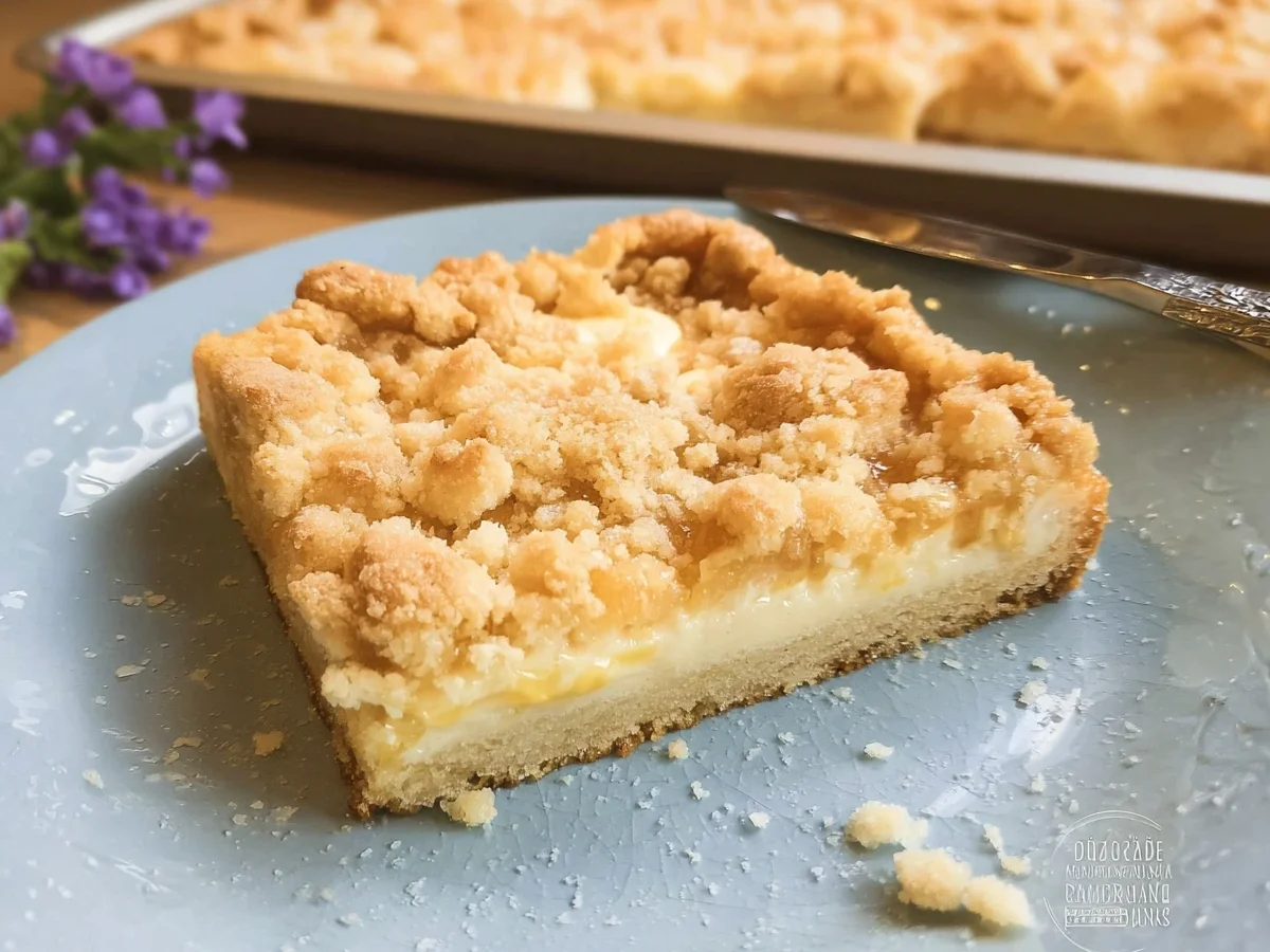 Käsekuchen mit Streuseln vom Blech: Saftig & Knusprig - Bild 1