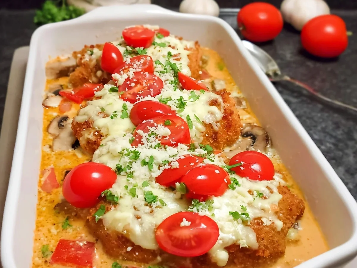 Low Carb Überbackene Putenschnitzel mit Käse & Tomate - Bild 2