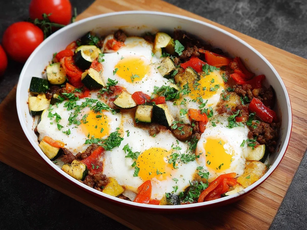 Low Carb Gemüse-Hackpfanne mit Spiegelei: Schnell & Lecker - Bild 1
