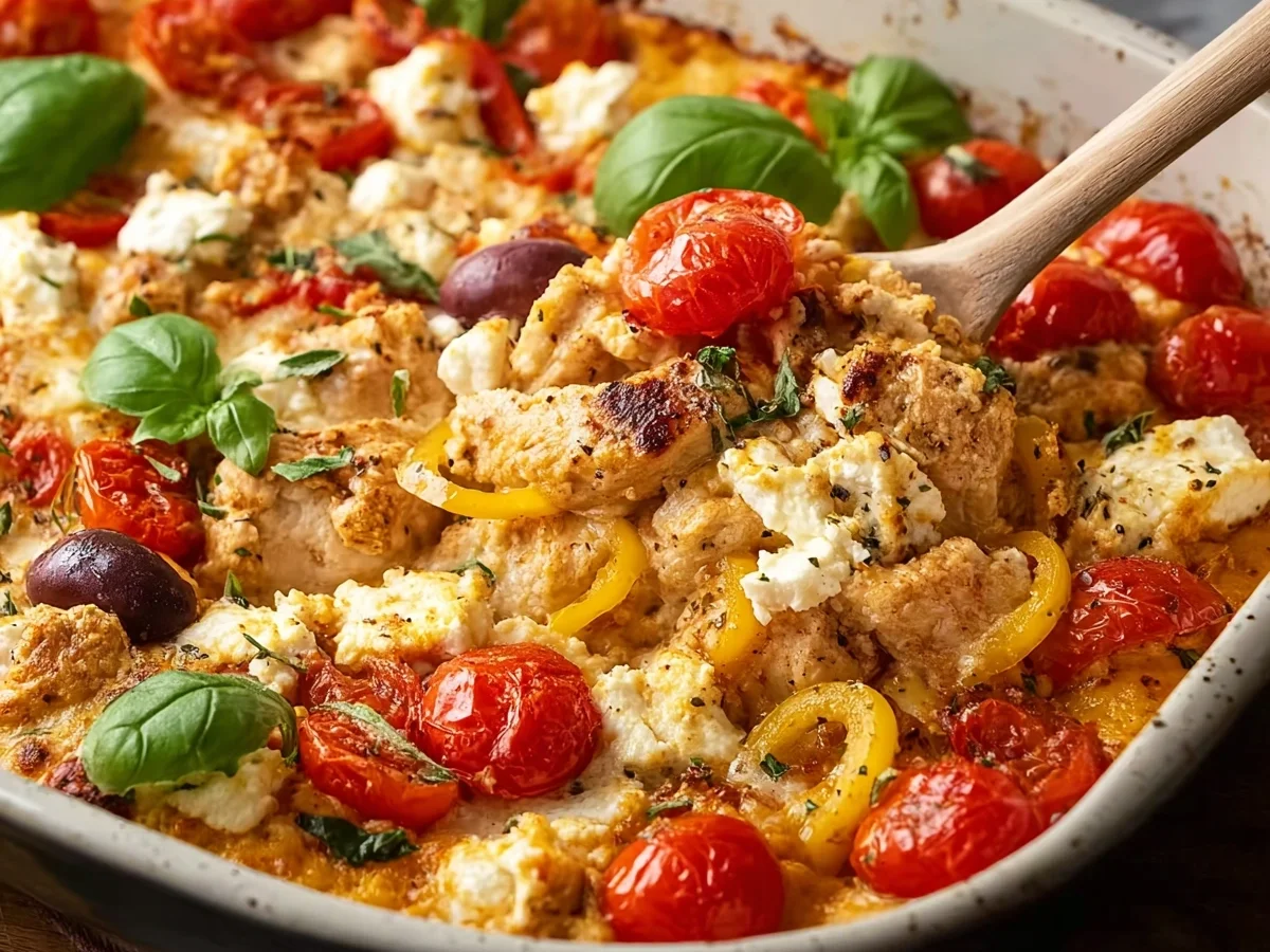 Low Carb Hähnchen-Feta Auflauf: Saftig & Mediterran - Bild 1