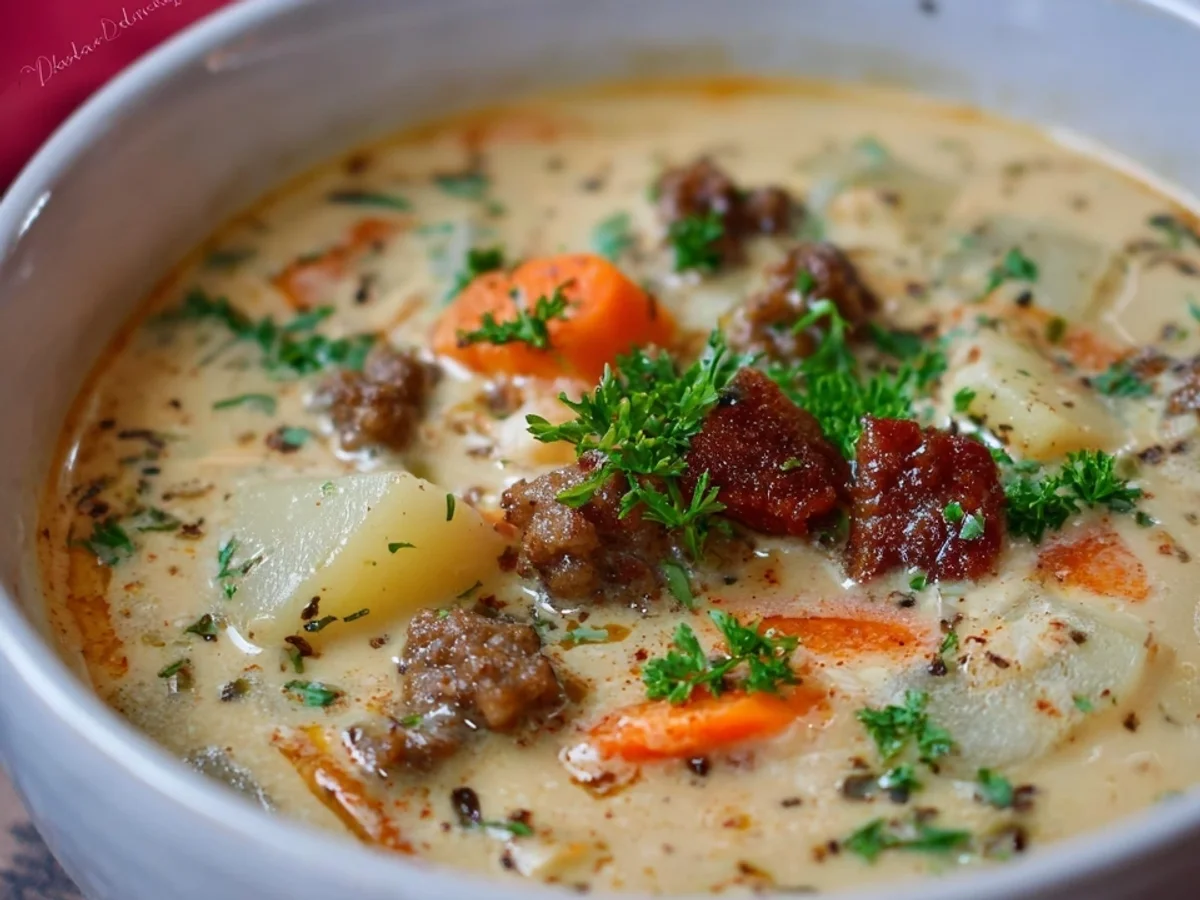Low Carb Kohlrabisuppe mit Hackfleisch Cremig & Würzig - Bild 1