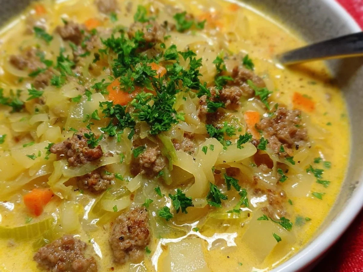 Low Carb Kohlrabisuppe mit Hackfleisch Cremig & Würzig - Bild 2