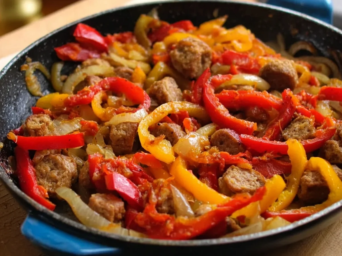 Low Carb Zwiebel Rinderbratwurst Pfanne Herzhaft & Feurig - Bild 1