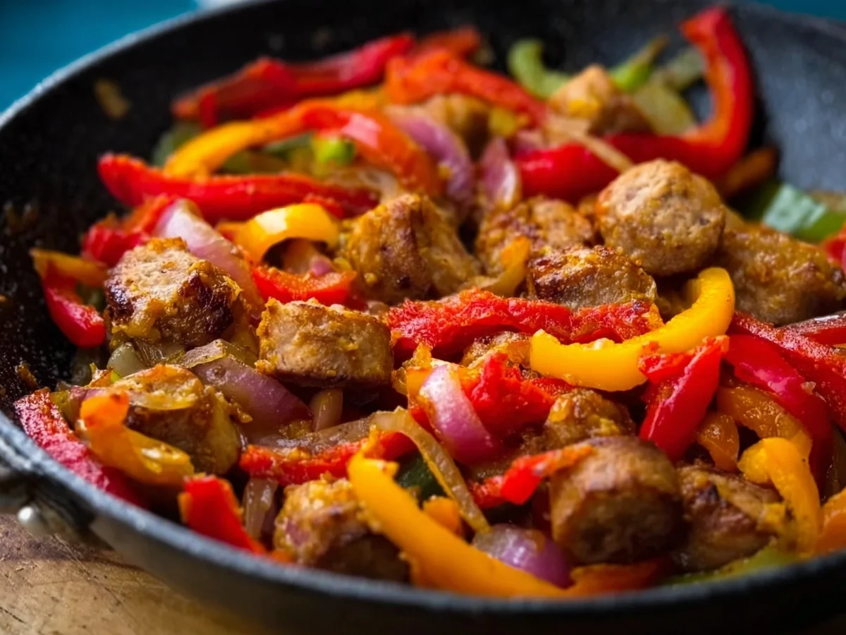 Low Carb Zwiebel Rinderbratwurst Pfanne Herzhaft & Feurig - Bild 2