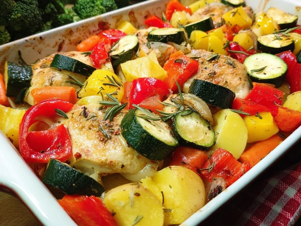 Ofengemüse mit Hähnchen: Schnell & Gesund zubereitet - Bild 1