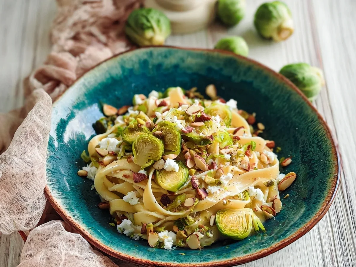 Rosenkohl-Pasta mit Mandeln & Ricotta: Schnell & Lecker - Bild 1