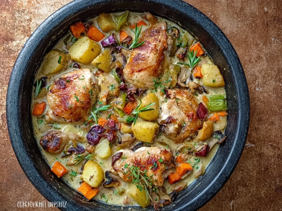 Rustikales Huhn mit Gemüsesoße: Einfaches Ofenrezept - Bild 2