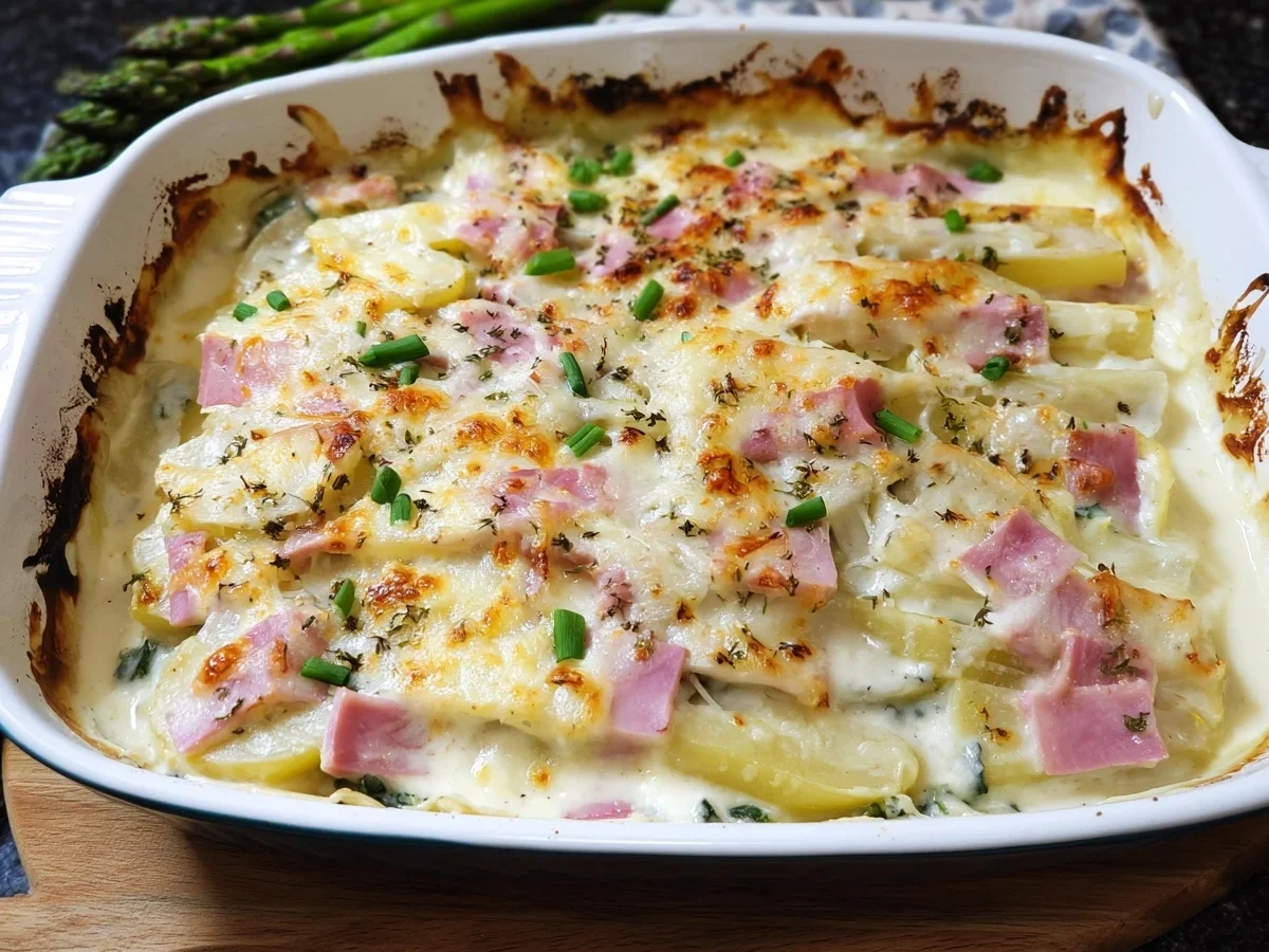 Schneller Spargelauflauf mit Kartoffeln & Putenschinken - Bild 2