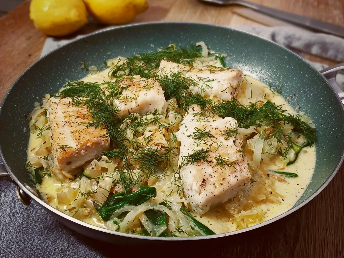Schnelles Seelachsfilet in Meerettichsahne - Bild 1
