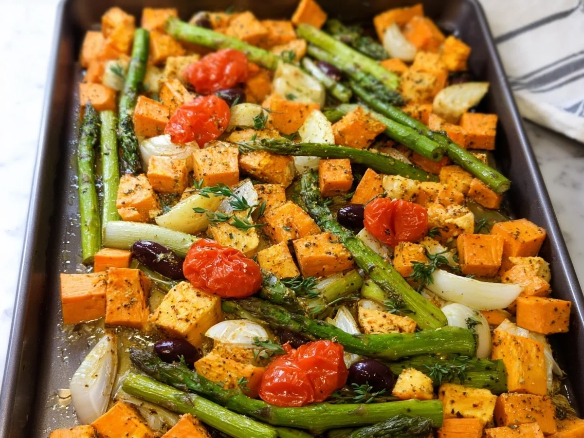 Süßkartoffeln & Spargel: Schnelles Ein-Blech-Ofengericht - Bild 1