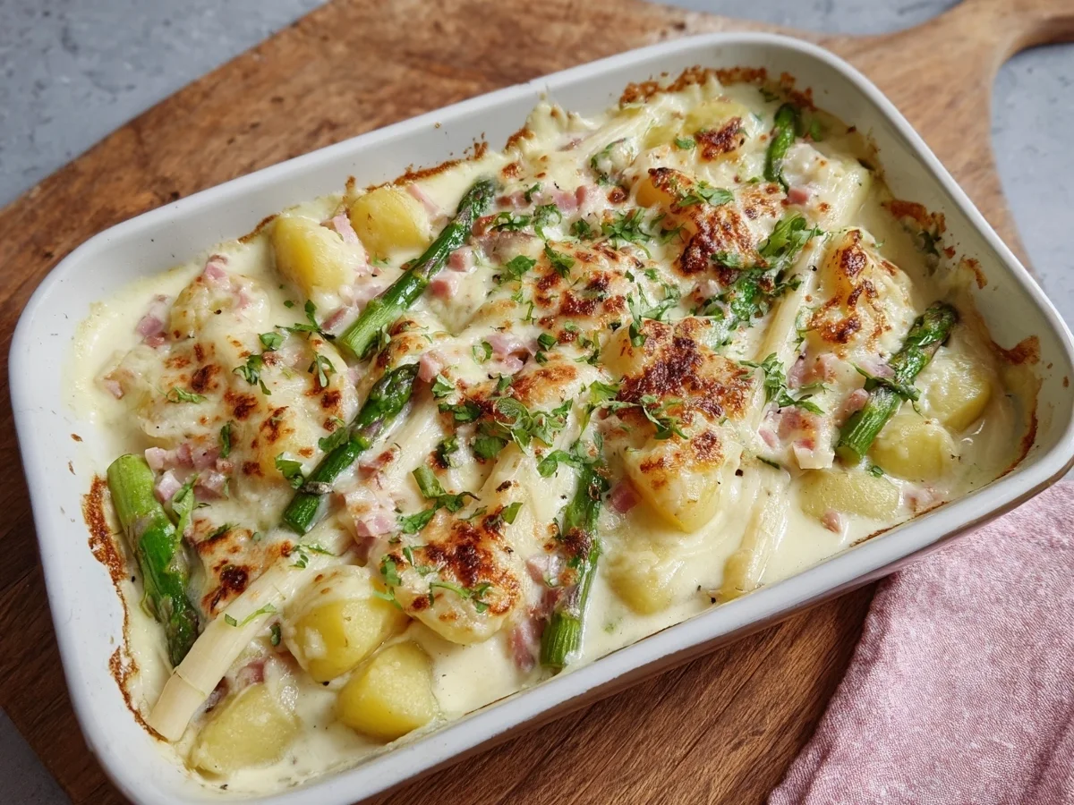Spargelauflauf mit Kartoffeln & Putenschinken Leicht - Bild 2