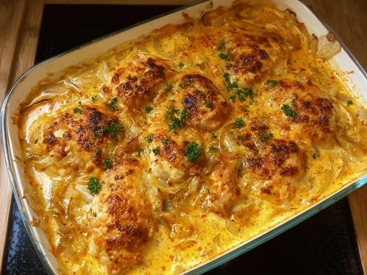 Zwiebel-Sahne-Hähnchen aus dem Ofen: Cremig & einfach - Bild 2