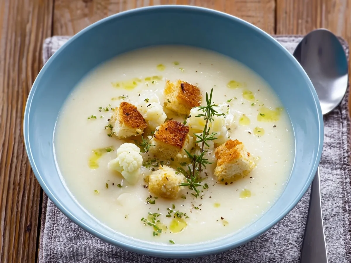 Blitz-Blumenkohlsuppe mit Croûtons: Schnell & Lecker - Beitragsbild