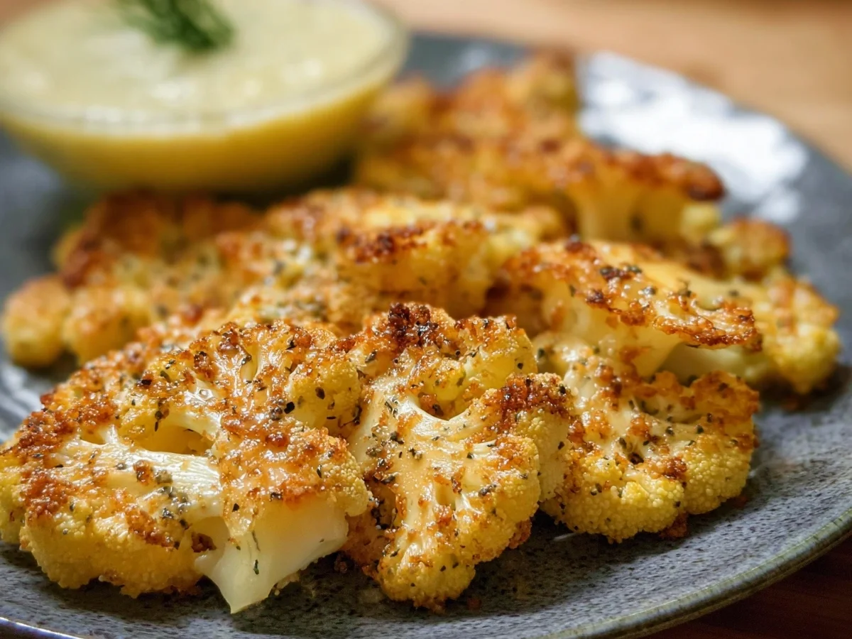 Blumenkohlschnitzel aus dem Ofen: Knusprig & Gesund - Beitragsbild