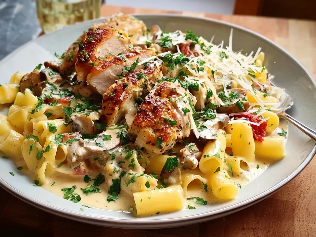 Brathähnchen-Nudeln mit Blitzsoße: Schnell & Lecker Gericht - Beitragsbild