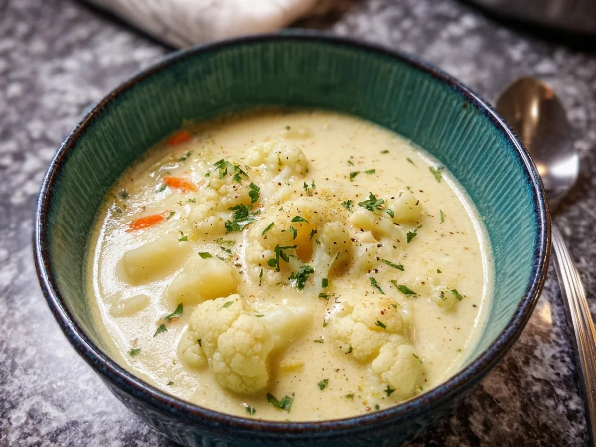 Cremige Blumenkohlsuppe: Einfach, wärmend & lecker - Beitragsbild