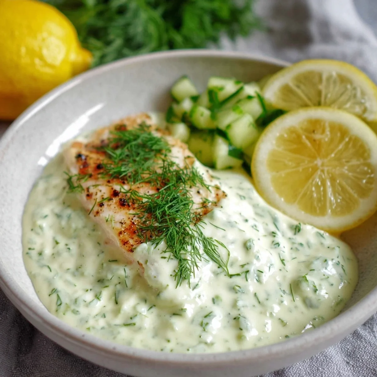 Cremige Dillsauce für Fisch: Omas einfaches Rezept