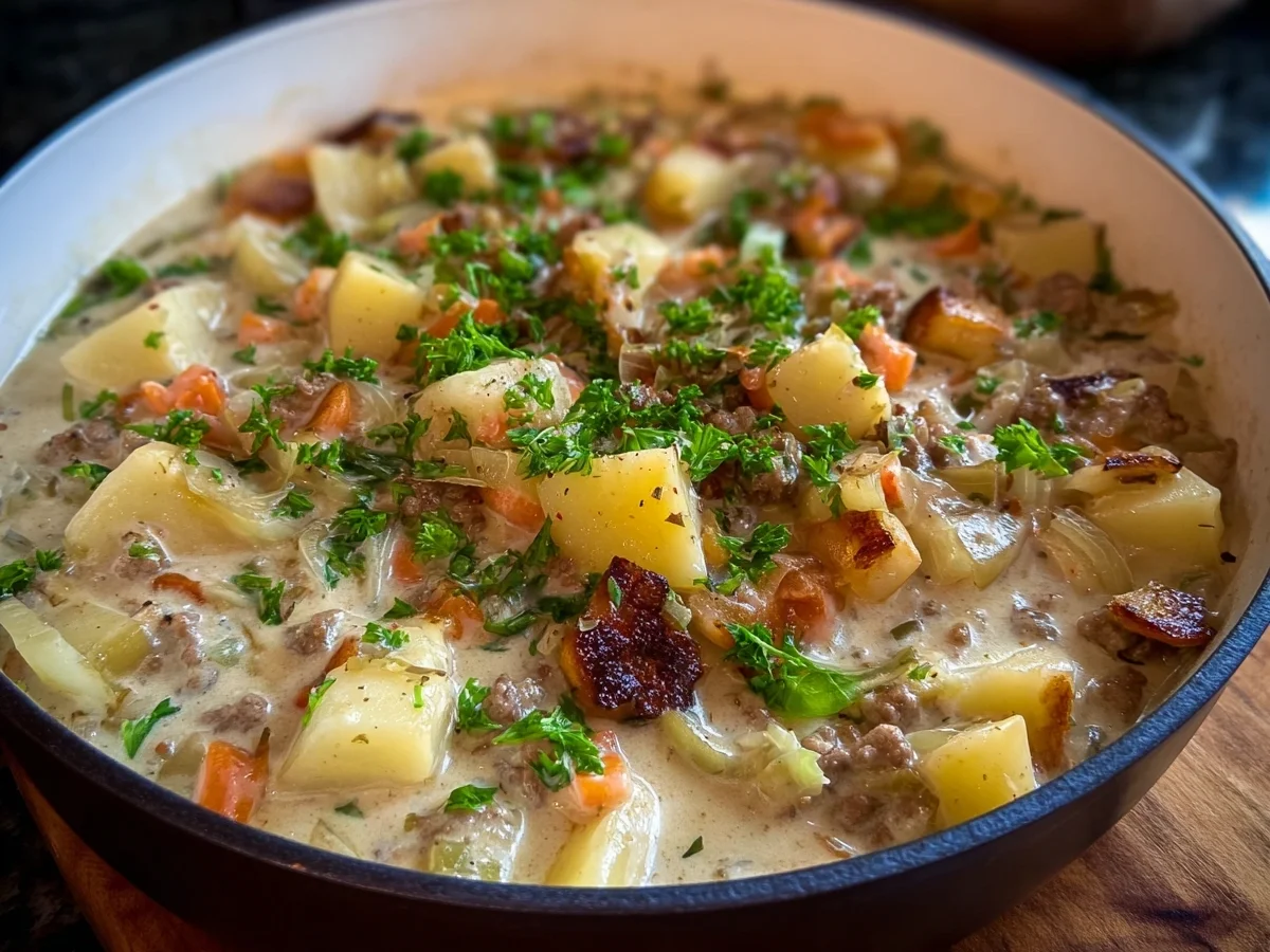 Cremiger Hack-Kartoffel-Kohlrabi-Eintopf Rezept - Beitragsbild