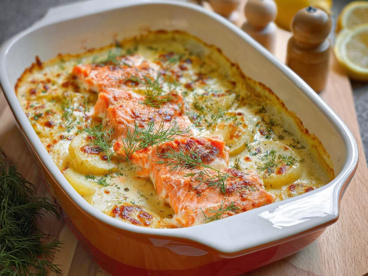 Cremiges Lachs-Sahne-Gratin: Schnell zubereitet - Beitragsbild