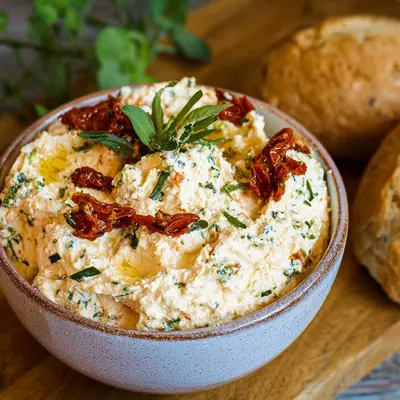 Feta-Quark-Dip mit getrockneten Tomaten: Schnell & einfach