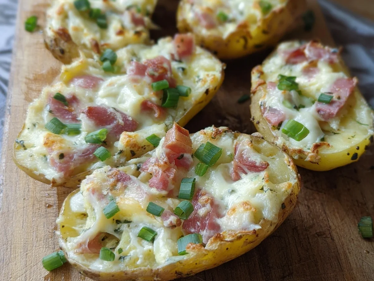 Gefüllte Kartoffeln Flammkuchen Art: Herzhaftes Familienrezept - Beitragsbild