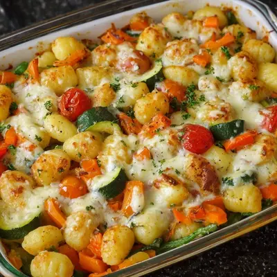 Gesunder Gnocchi-Auflauf mit buntem Gemüse in 35 Minuten