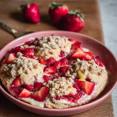 Glutenfreie vegane Erdbeer-Pudding Streuseltaler
