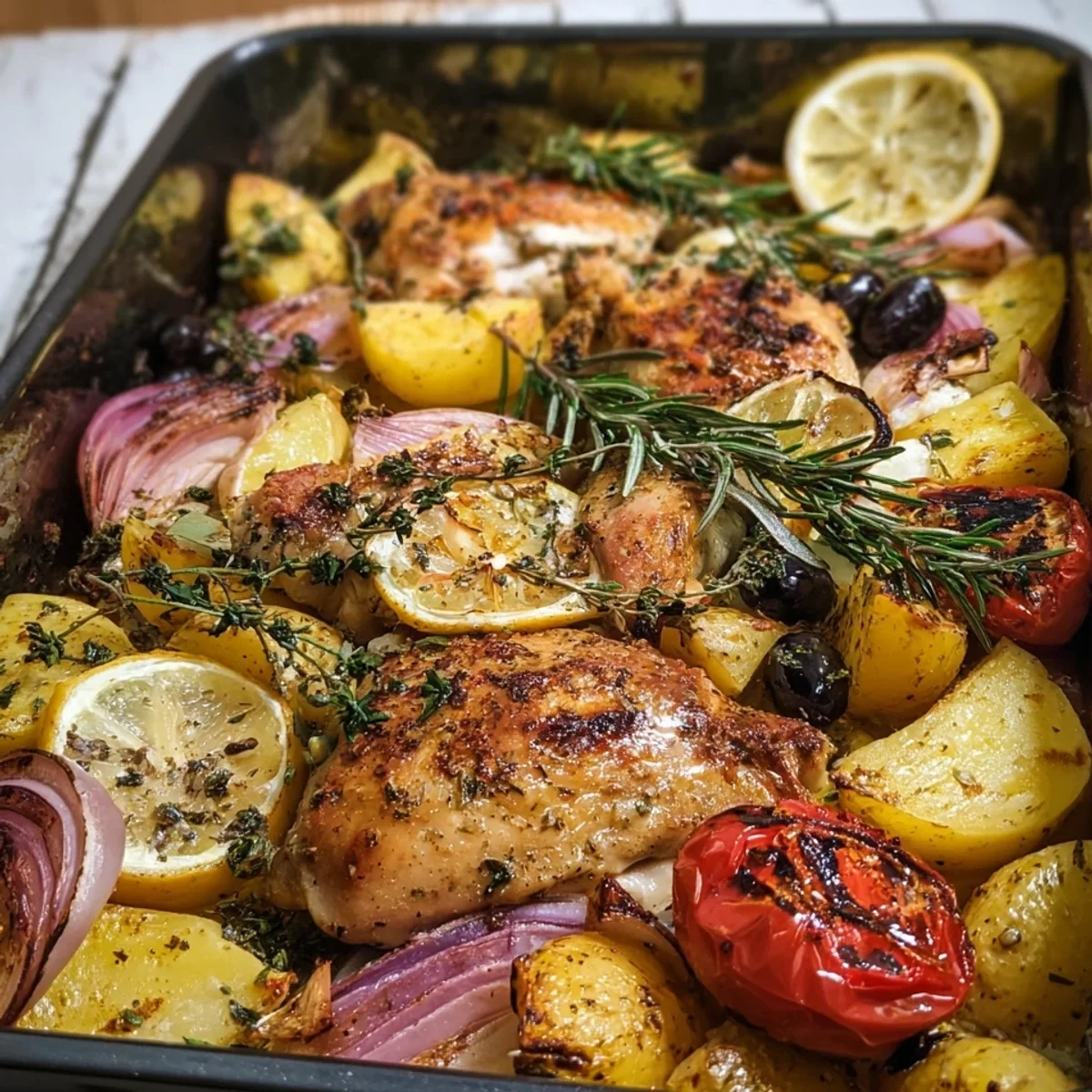 Griechisches Huhn vom Blech: Schnell & einfach in 45 Min.