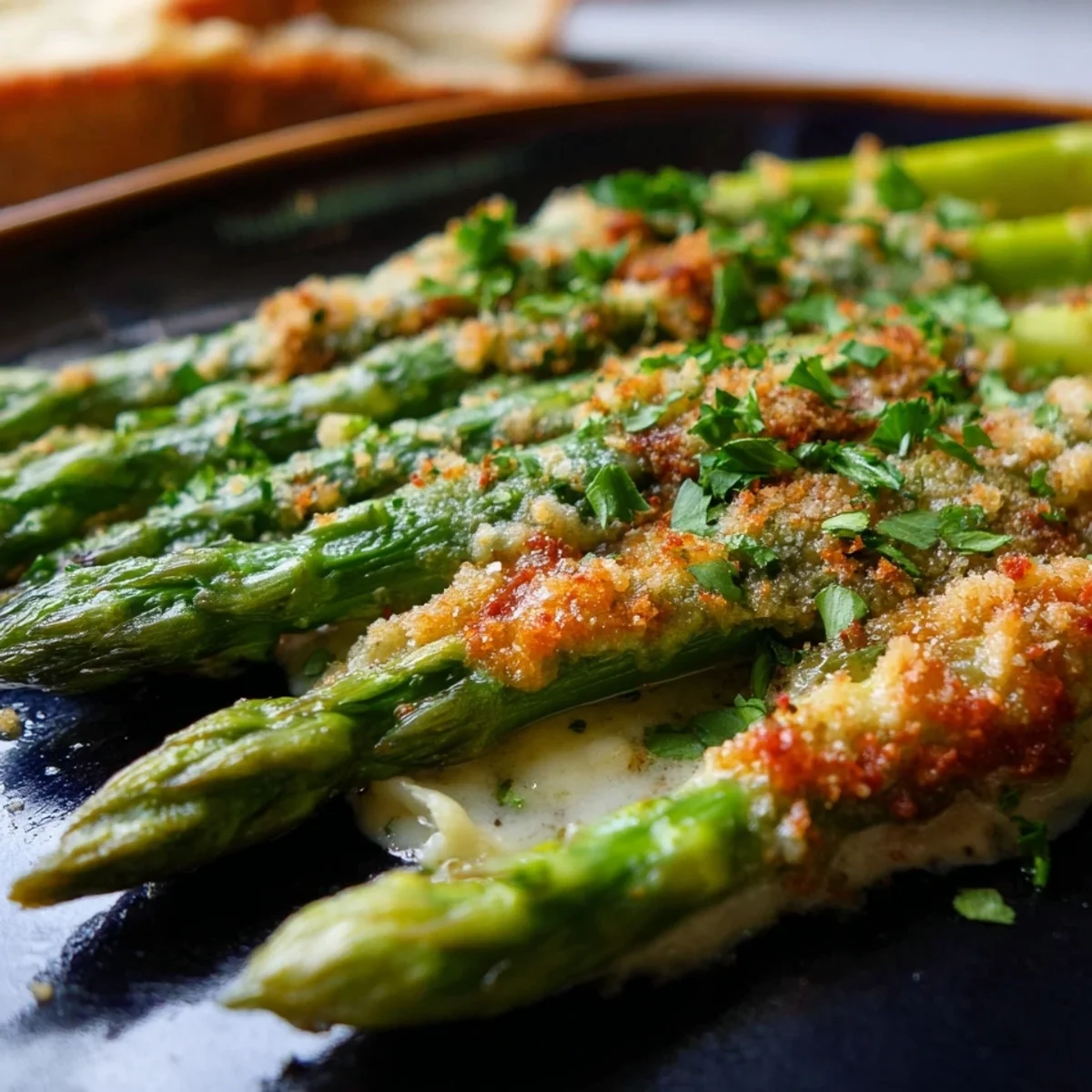 Grüner Spargel mit knuspriger Parmesankruste