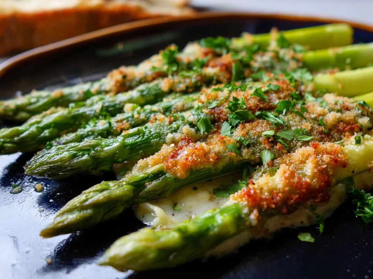Grüner Spargel mit knuspriger Parmesankruste - Beitragsbild