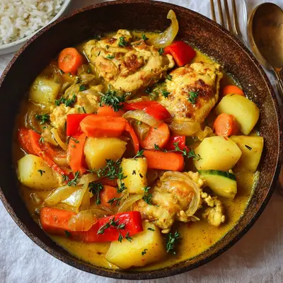 Hähnchen Curry mit Gemüse & Kokosmilch Gesund & Schnell