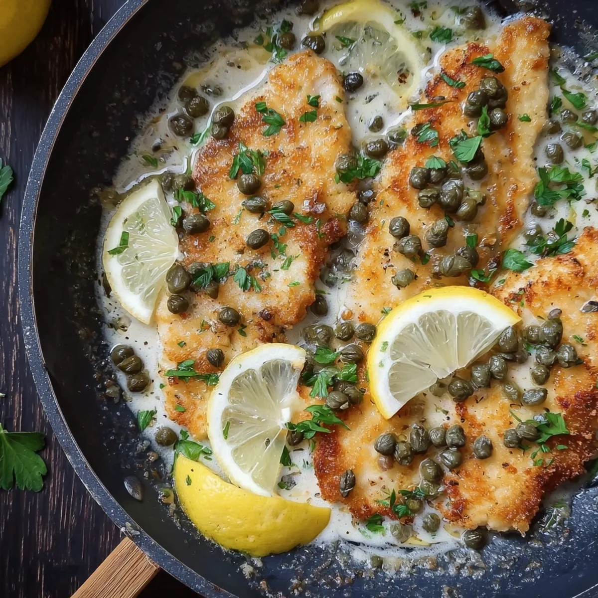 Hähnchen Piccata: Zartes Huhn mit Zitrone & Kapern