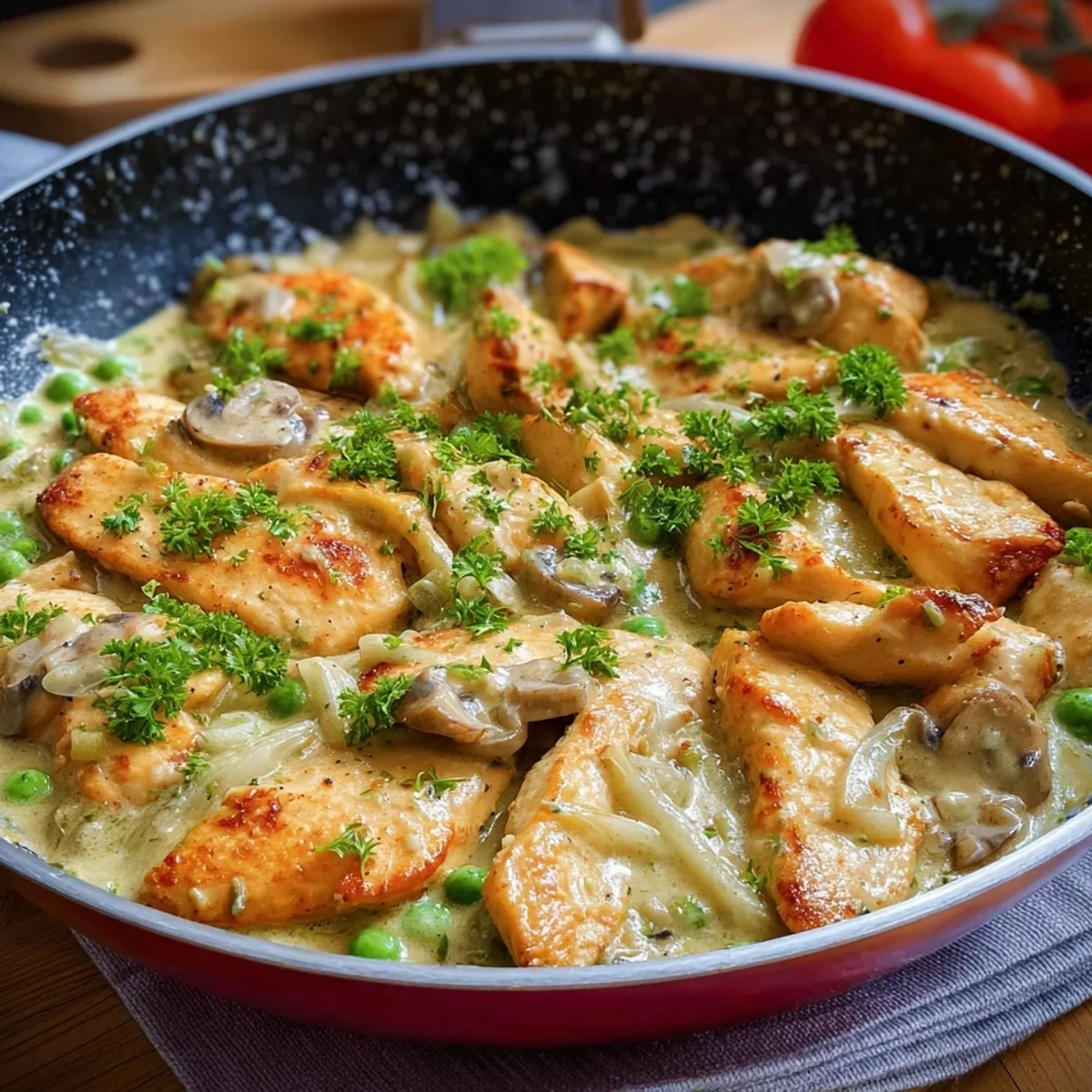 Hähnchenpfanne mit Senfsauce: Schnell & Familienfreundlich