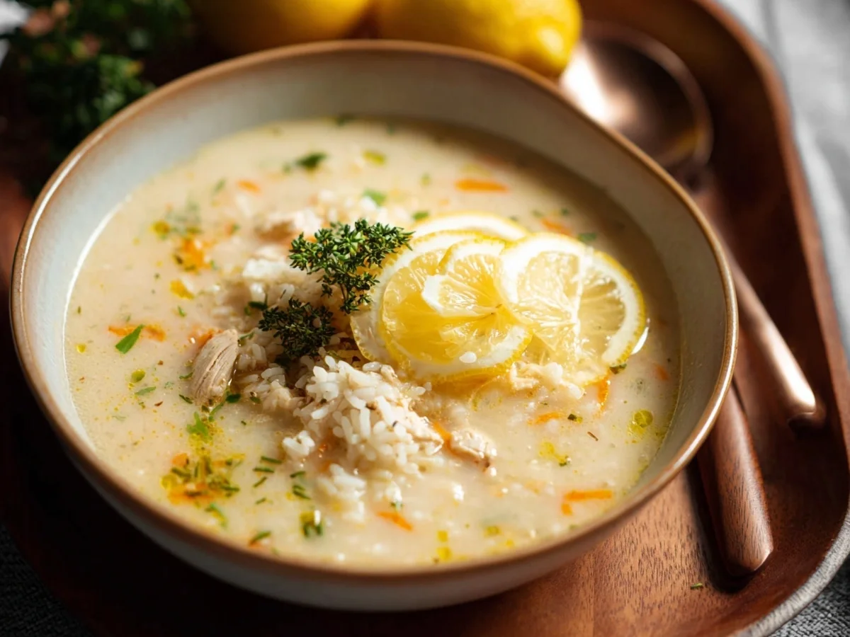 Hühnersuppe mit Reis & Zitrone: Cremig & Aromatisch - Beitragsbild