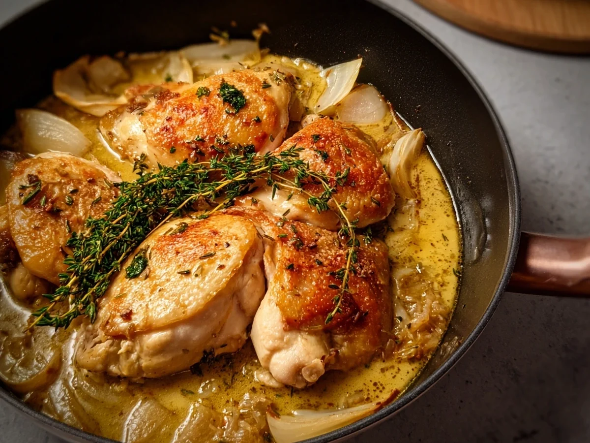 Huhn in Milch geschmort: Zart & aromatisch - Beitragsbild